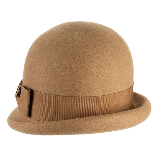 Cappello a Cloche in Feltro di Lana Merinos con Fiocco