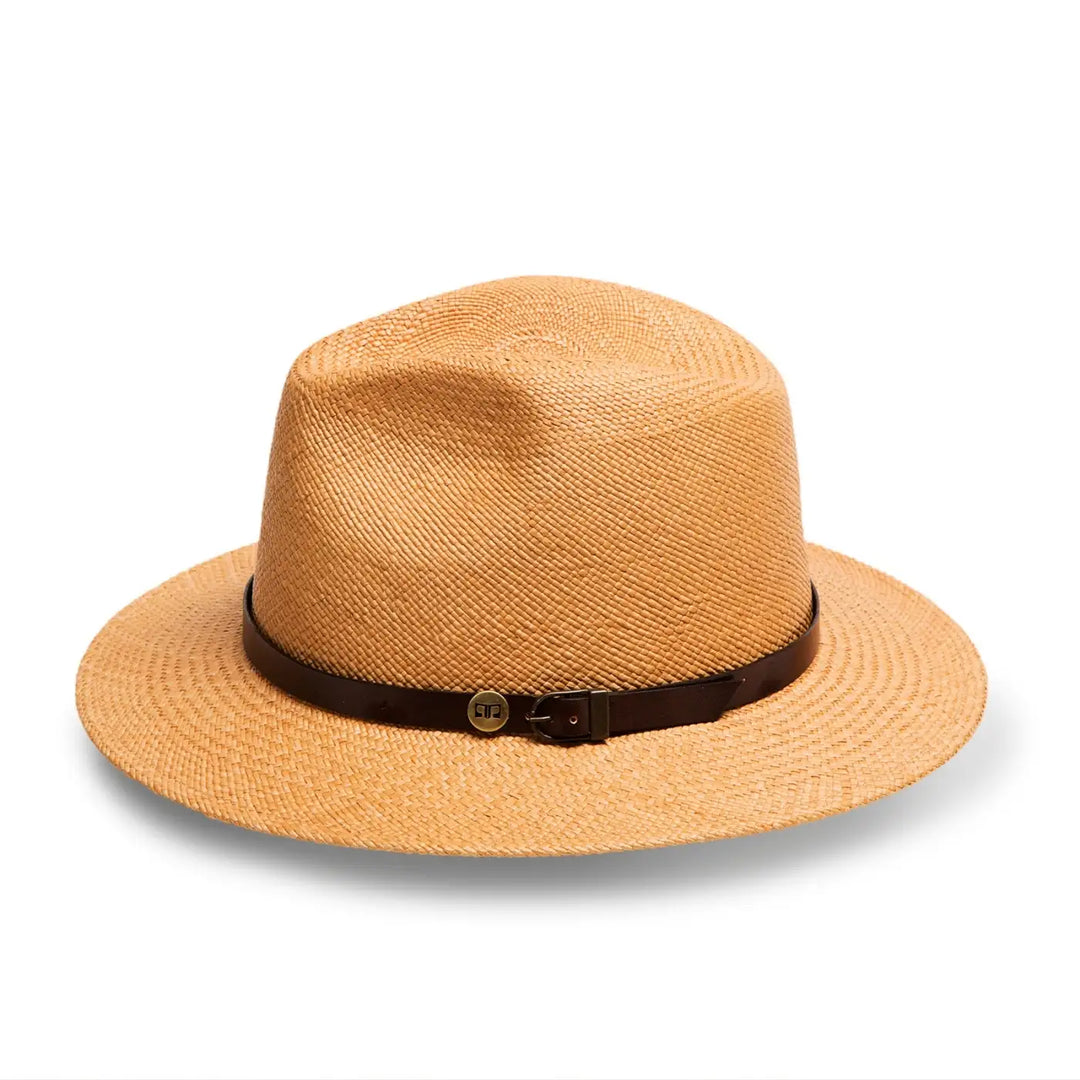 cappello di panama a tesa media da sole da uomo foto con vista laterale color avana primario nesti