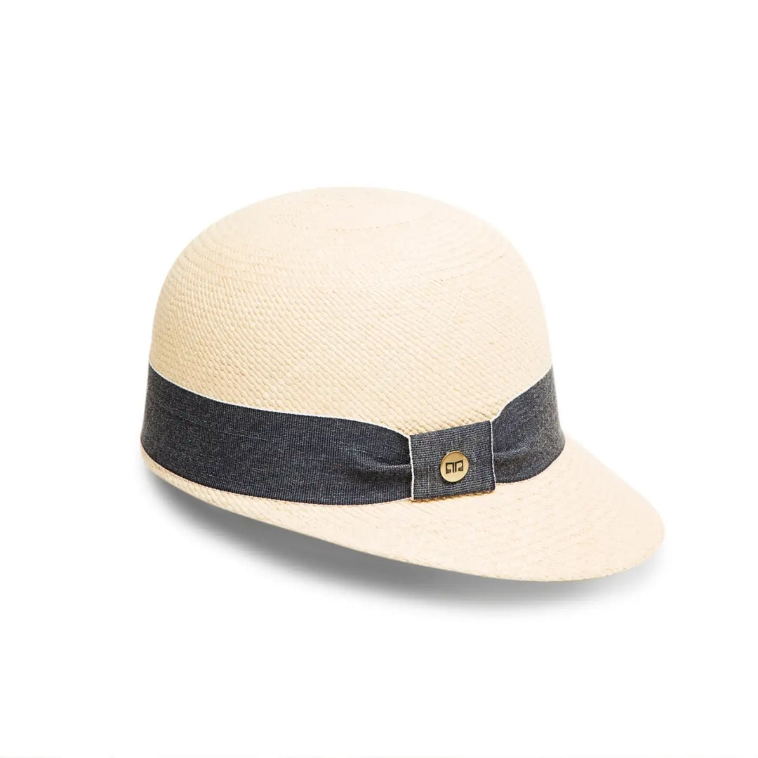 cappello di panama con visiera corta da donna foto con vista laterale color naturale primario nesti