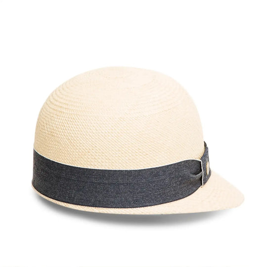 cappello di panama con visiera corta da donna foto con vista posteriore color naturale primario nesti