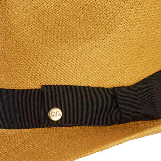 cappello di panama in stile fedora da uomo foto con vista dettaglio ravvicinato color avana primario nesti