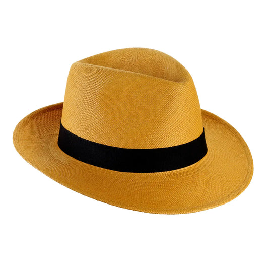 cappello di panama in stile fedora da uomo foto con vista laterale a destra color avana primario nesti