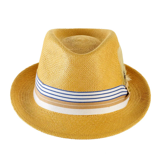cappello di panama in stile trilby da uomo foto con vista frontale color avana primario nesti