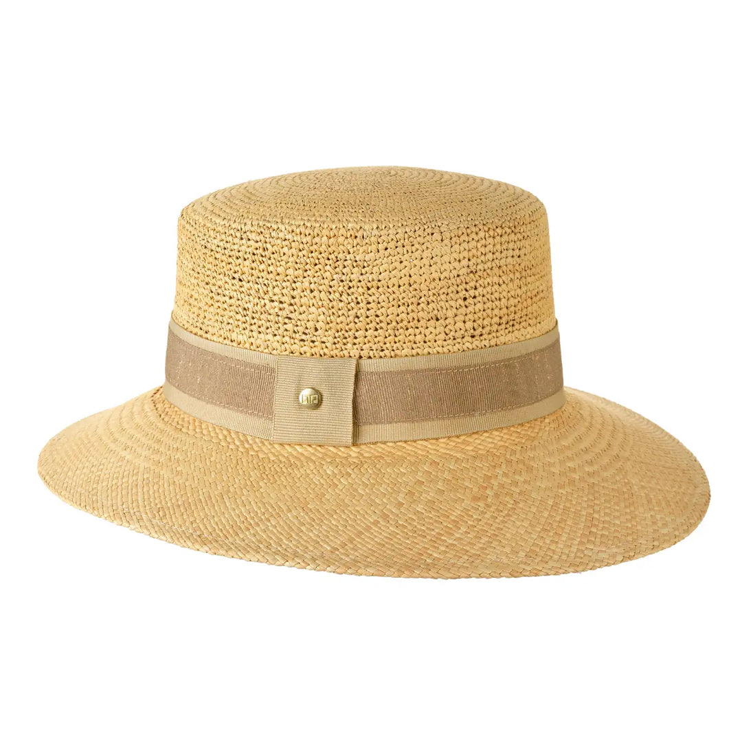 cappello di panama semicrochet da sole da donna foto con vista laterale color naturale primario nesti