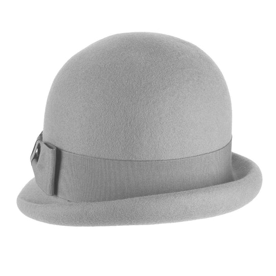 Cappello a Cloche in Feltro di Lana Merinos con Fiocco