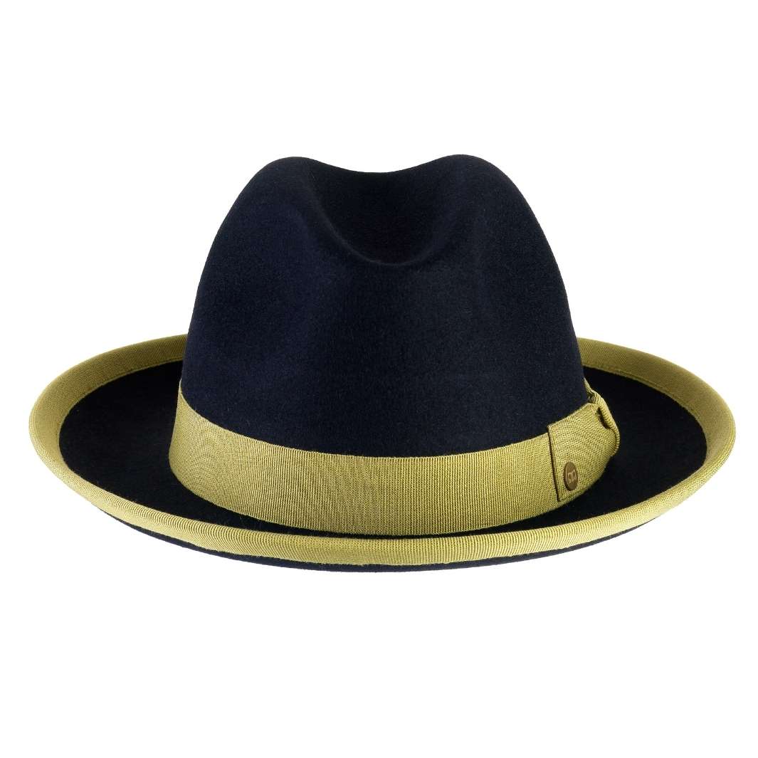 Cappello Trilby Lapin color Blu, in feltro di lapin, foto con orientamento frontale - Primario Nesti