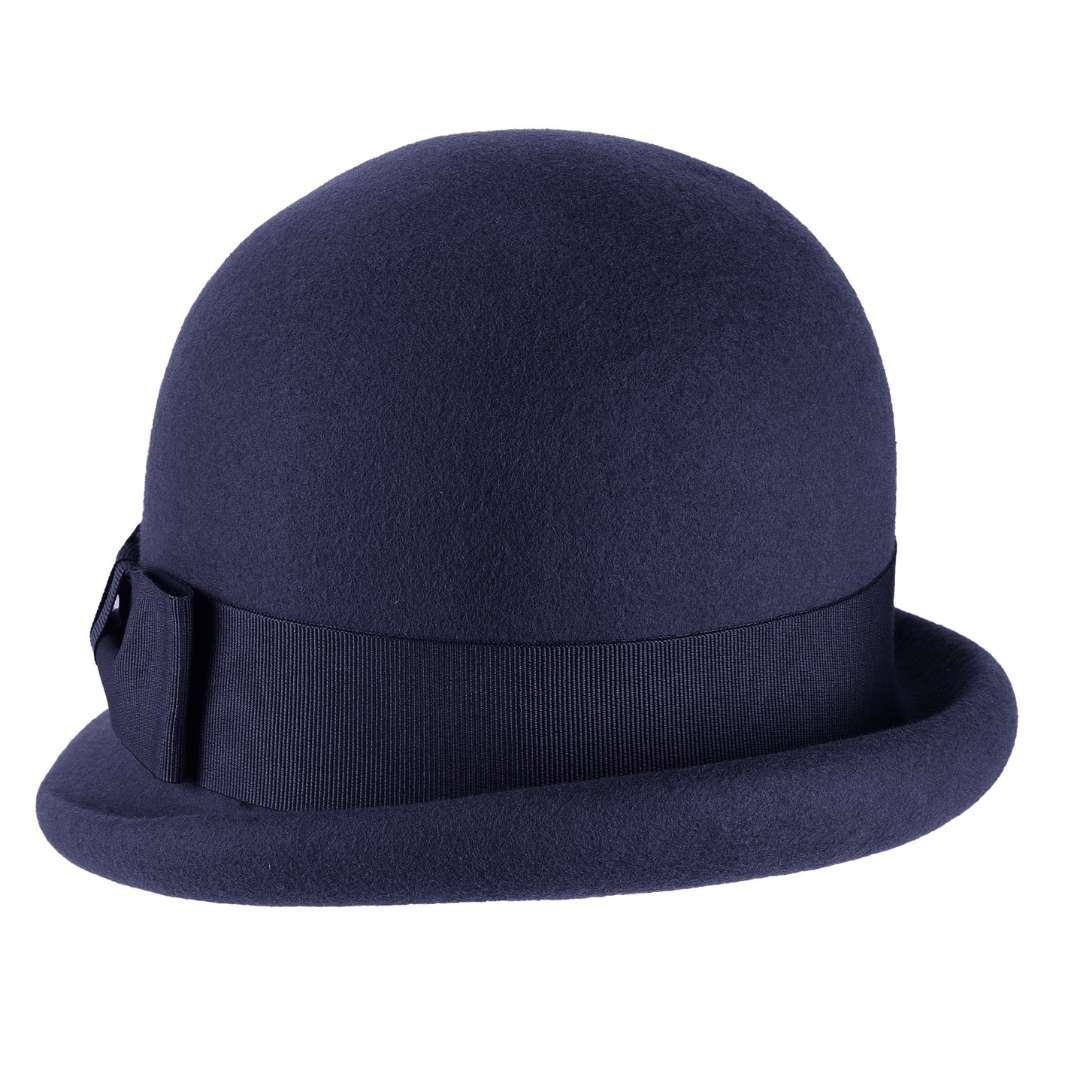 Cappello a Cloche in Feltro di Lana Merinos con Fiocco