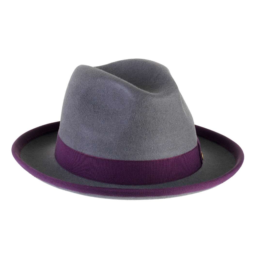 Cappello Trilby Lapin color Antracite, in feltro di lapin, foto con orientamento laterale - Primario Nesti