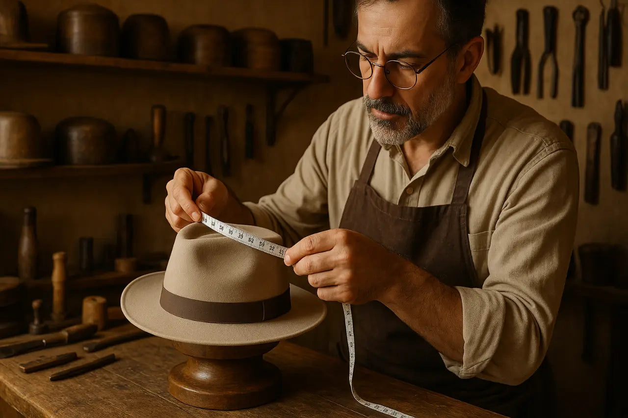 Artigiano cappellaio misura cappello su misura tradizione italiana