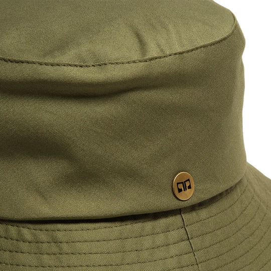 cappello da pescatore sartoriale estivo unisex foto con vista dettaglio ravvicinato color verde militare primario nesti