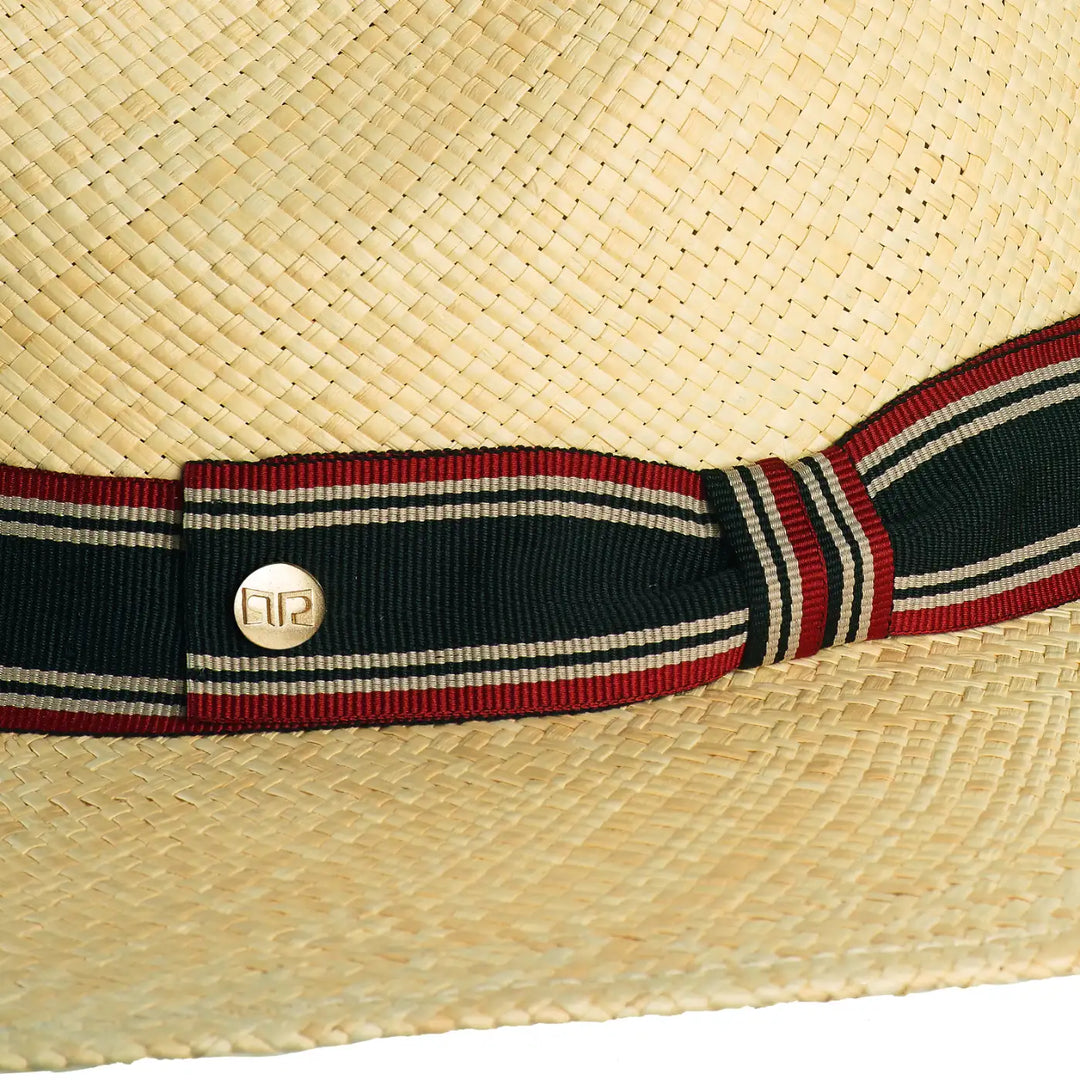 cappello di panama a tesa larga piatta da uomo foto con vista dettaglio ravvicinato color naturale primario nesti