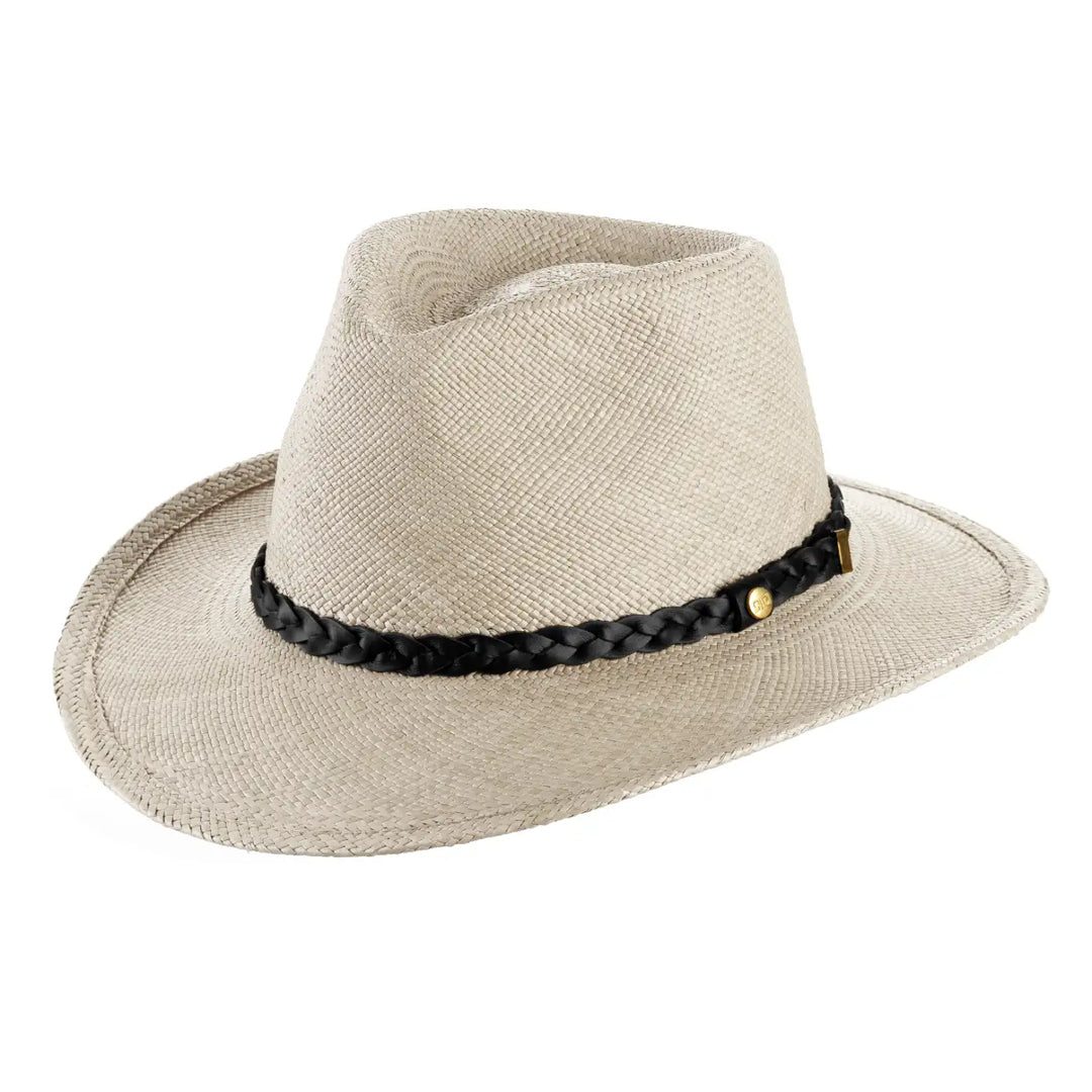 cappello di panama fedora australiano da uomo foto con vista inclinata sinistra color grigio primario nesti