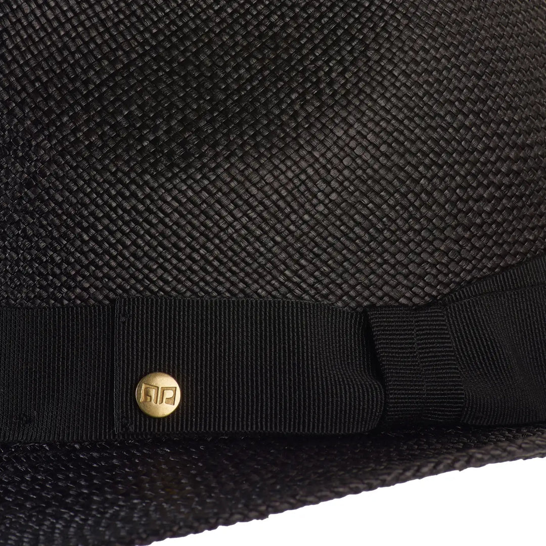 cappello di panama in stile fedora da uomo foto con vista dettaglio ravvicinato color nero primario nesti