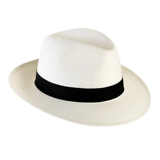 cappello di panama in stile fedora da uomo foto con vista inclinata a destra color bianco primario nesti