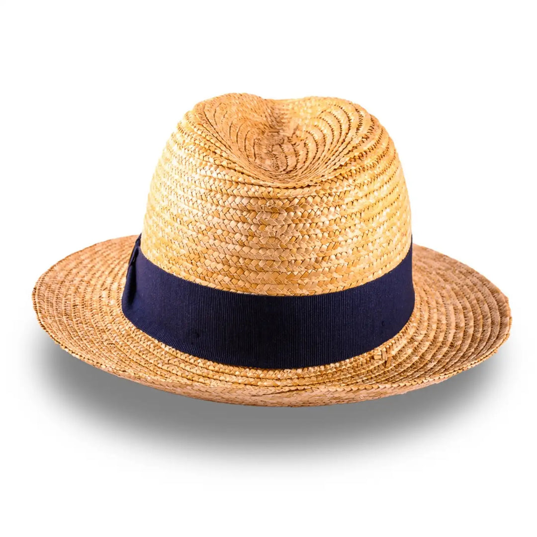 cappello fedora in paglia di firenze da uomo foto con vista posteriore color treccia scura primario nesti