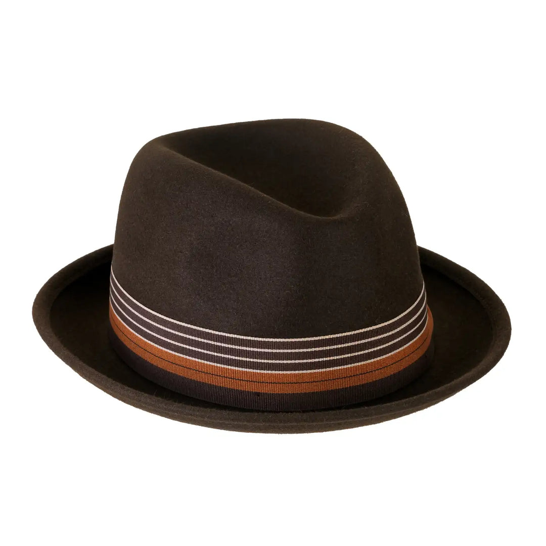 Cappello Lobbia Homburg in Feltro Raso di Lapin con Fodera