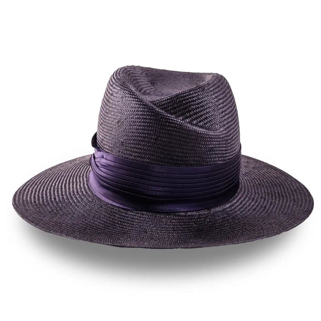 cappello tesa larga elegante in parasisol da donna foto con vista frontale color blu primario nesti