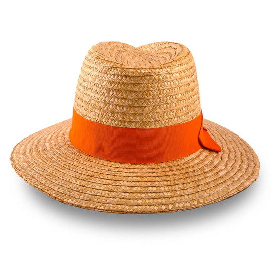 cappello tesa larga in paglia di firenze da donna foto con vista posteriore color treccia scura primario nesti