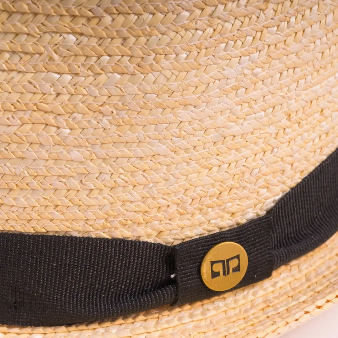 cappello trilby in paglia di firenze da uomo foto con vista dettaglio ravvicinato color treccia chiara primario nesti