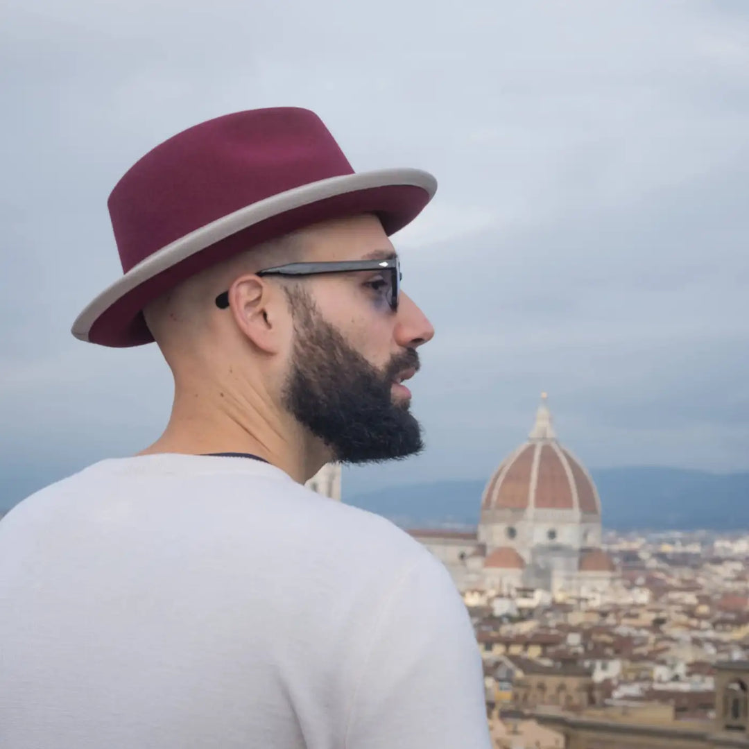 Cappello Trilby a Tesa Media in Feltro Raso di Lapin con Fodera