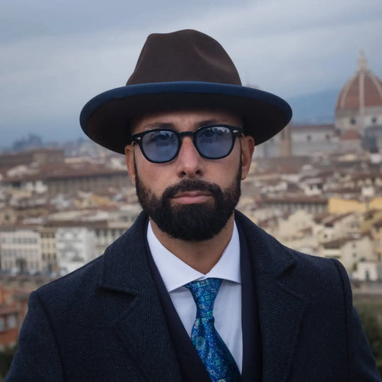 Cappello Trilby a Tesa Media in Feltro Raso di Lapin con Fodera