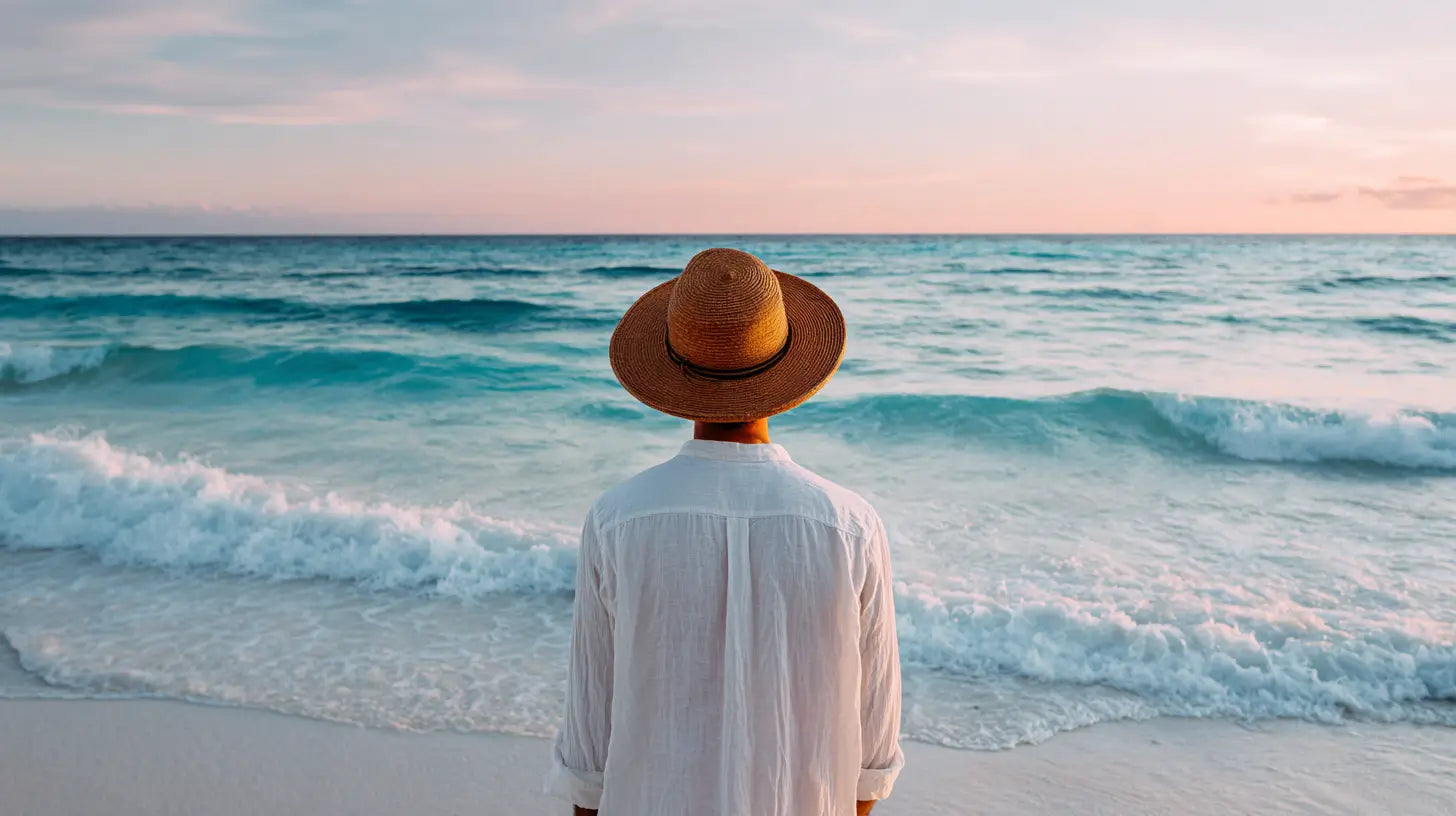Viaggiatore panama tesa larga spiaggia mediterranea protezione solare