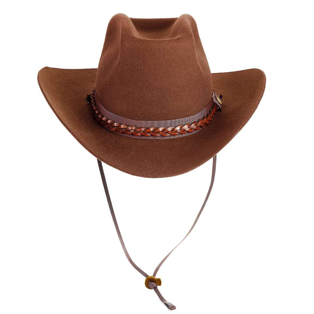 Cappello Cowboy Classico color Mogano, in feltro antipioggia da uomo, foto con orientamento frontale - Primario Nesti