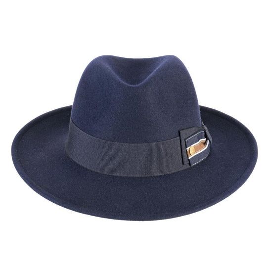 Cappello Fedora Lapin color Blu, in feltro di lapin, foto con orientamento frontale - Primario Nesti